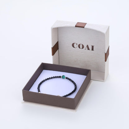 COAI Birthstone Bracelet for Women, Malachite Black Tourmaline Bracelet for Women 3mm