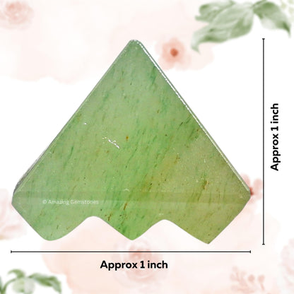 Amazing Gemstone Green Aventurine Crystal Pyramid with 9 Pyramid Plate Bottom - 1" Mini Pyramid Figurine of Natural Stone Pyramid for Meditation, Reiki, Chakra Balancing Vastu Pooja and Crystal Grids