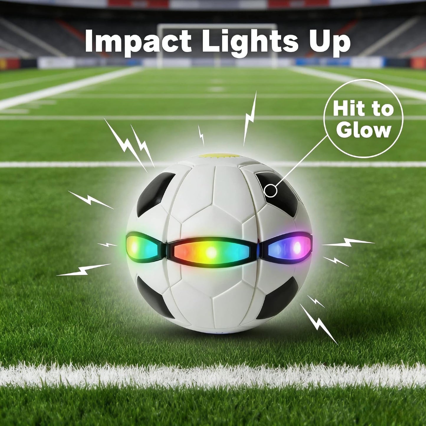 Vmeoap Magic Ball - Ultimate Soccer Fan Gift 2026-2-in-1 LED Shape-Shifting Ball & UFO Disc, Soccer Season Gameday Toy for Viewing Parties, Outdoor Football Fun for Kids Boys Girls
