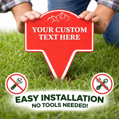 Custom Yard Stake Sign – Personlized Text, 8"x10"–11"x13", Safety Notices, Delivery Instructions, Children at Play, Pet Warnings, Easy Ground Install, Weatherproof PETG, Made in USA