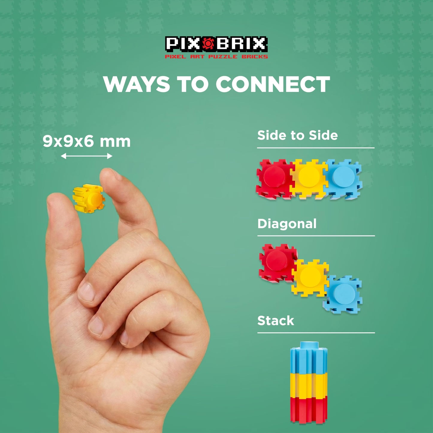 Pix Brix Pixel Art kit Puzzle Bricks - Eiffel Tower 12,750 Pieces - Patented Colorful Building Bricks, Create 2D and 3D Builds Without Water, Iron or Glue - Stem Toys for Adults and Kids