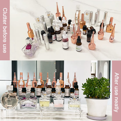 AZEAM 15 3/4 Inch Acrylic Riser Display Shelf,3 Tier Display Riser for Figures Display Stand Large Risers for Display Cupcake Perfume Organizer Cologne Makeup Collection Countertop Desktop Tabletop