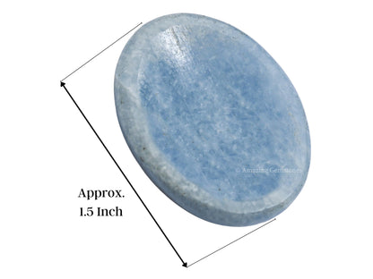 Amazing Gemstone Blue Calcite Worry Stone Crystals and Healing Stones - Worry Stones for Stress Relief Gifts - Piedra Crystal Fidget for Meditation - Unique Stocking Stuffers and Birthday Gifts