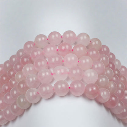 MJDCB 7A Pure Natural Rose Quartz Beads Round Loose Beads for Jewelry Making DIY Bracelet 15" (10mm)