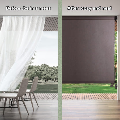 New Bungee kit + end caps Universal Replacement Mounting Brackets of Exterior Sun Shades Outdoor/Indoor Roller up Blinds (Brown, 2pack)