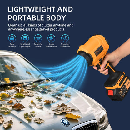 Leaf Blower Cordless, Handheld Leaf Blower with Battery and Charger, Handheld Leaves Blower Dryer Air Blowers for Patio Cleaning, Orange