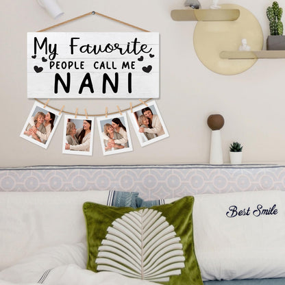 shiviody Nani Picture Frame Photo Holder for Wall, Best Grandma Gifts for Christmas Birthday from Grandkids Granddaughters, Grandmother Gifts Photo Hanging Display Picture Board for Wall Decor
