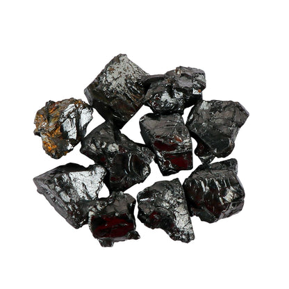 CRYSTALINES 10pcs Wholesale Natural Raw Karelia Shungite Gemstone, Untreated Rough Stone, Bulk Loose Supplies, DIY Jewelry Making, Chakra Healing Crystals, Birthstone, Gem Collection, AAA Grade