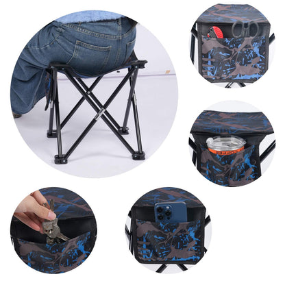 VOLIXOD 2 Pack Folding Portable Camping Stool for Adults, Lightweight Collapsible Stool for Outdoor Footrest Fishing Hiking Gardening and Beach with Carry Bag(400 LBS Capacity)