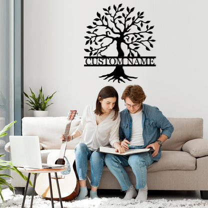Custom Tree of Life Family Metal Signs, Personalized Tree of Life Wall Decor, Outdoor Yard Decor, Family Sign Wall Decor, Monogram Metal Sign, Custom Tree Yard Sign, Home Decor for Living Room