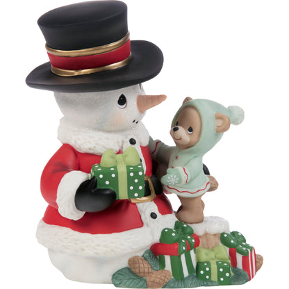 Precious Moments Sharing The Gift of Love at Christmastime Annual Snowman Figurine – 251015