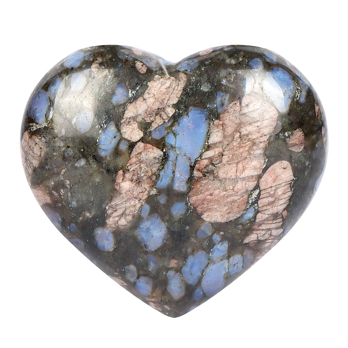 Artistone 2 Inch Glaucophane Stone Crystal Heart Healing Crystals Heart Stones Polished Pocket Love Gemstones Chakra Balancing Meditation Massage Gift