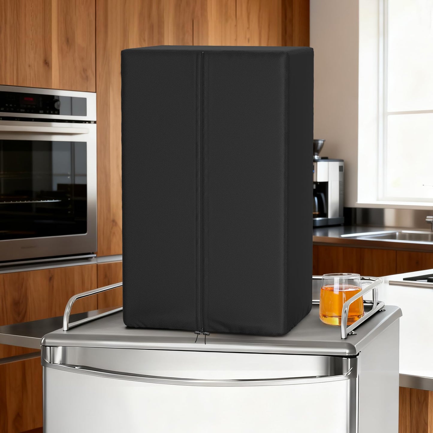 COSHNIBI Kegerator Beer Tower Cover,Waterproof and Dustproof Kegerator Tap Covers with Insulation Layer for Single or Double Tap Draft Tower,10.23"L x 6.69"W x 18.11"H,Black(Cover Only)