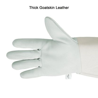 Luwint Leather Long Garden Gloves, Thorn Proof Rose Pruning Elbow Length Gardening Gloves for Men and Women, 1 Pair (XL)