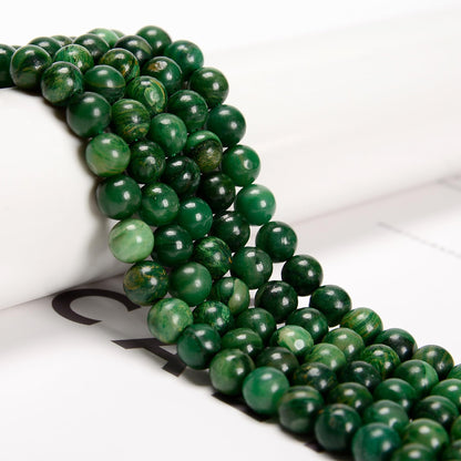 47Pcs 8mm African Emerald Jade Beads Natural Round Loose Real Stone Beads Gemstone Genuine for DIY Hand Made Craft Jewelry Bracelet Earring Necklace String Making Energy Healing Power