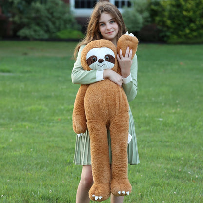 Tezituor 3.2lbs Giant Sloth Stuffed Animal, 39.5inches Long Legged Stuffed Sloth Plushies for Hugs, Hugging Soft Sloths Plush Body Pillow Birthday Christmas Toy Gift for Boys Girls