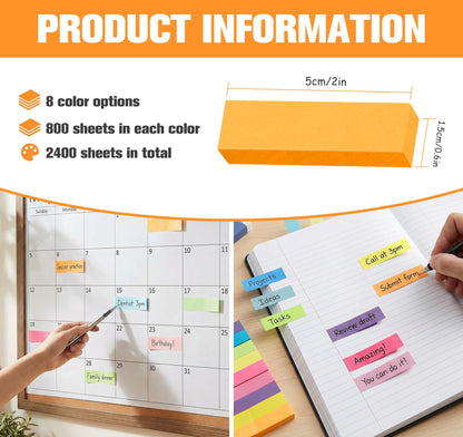 40 Pack Sticky Notes Flags Tabs Page Markers,4000 Sheets Index Tabs,Small Self-Stick Note Pads,8 Bright Colors Page Flags Mini Self-Stick Pads to Post for Office,School,Home,Meeting,Back to School