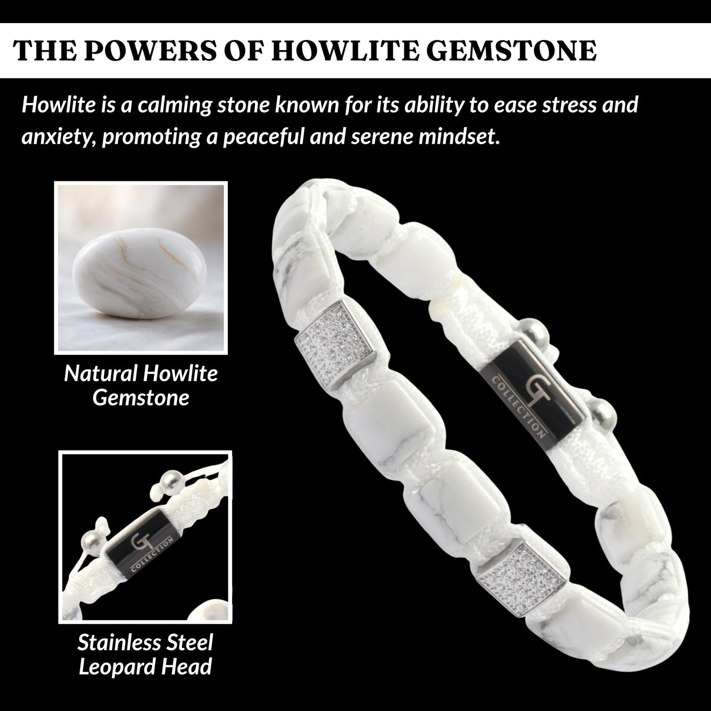 GT collection Flat Bead Bracelet, Gemstone Adjustable Bracelets for Men - Beaded Energy Bracelet for Relaxation and Peace, Handcrafted Men's Jewelry Gifts for Men