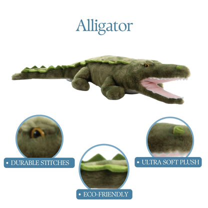The Petting Zoo Alligator Stuffed Animal, Gifts for Kids, Wild Onez Zoo Animals, Alligator Plush Toy 22 inches