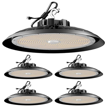 Lightdot 350W LED High Bay Light AC100-277V High Bay LED Light 5000K Daylight UFO Lights 52500LM (1400W MH/HPS) Replacement Warehouse Lighting-4Pack 5 Yrs Warranty