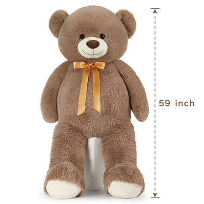 Tezituor 5ft Big Teddy Bear,Giant Brown Stuffed Animal 59 Inches,Life Size Teddy Bears for Girlfriend or Kids,Soft Bear for Valentines Day,Chrismas,Birthday Baby Shower