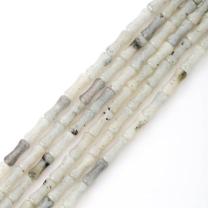 5x12mm Natural White Labradorite Stone Bamboo Shape Gem Healing Energy Loose Spacer Beads for DIY Necklace Bracelet Earring