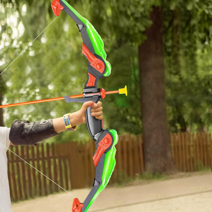 TEMI Kids Bow and Arrow Set - LED Light Up Archery Toy Set with 10 Suction Cup Arrows, Target & Quiver, Indoor and Outdoor Toys for Children Boys Girls