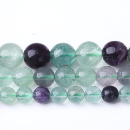 32PCS 12MM Natural Fluorite Stone Beads Energy Healing Beads for DIY Jewelry Bracelet Necklace Making for Jewelry Making15Inch