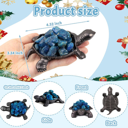DUQGUHO Turtle Decor Figurines Turtles Gifts for Women Blue Apatite Crystal Cute Turtle Statue Decorations Sea Turtles Gifts
