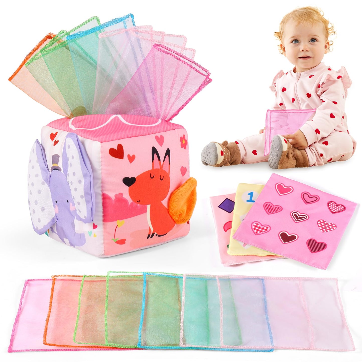 Melonegg Tissue Box Toy for Baby 0+ Months Montessori Toys Birthday Party Favor for Boys Girls for Toddlers