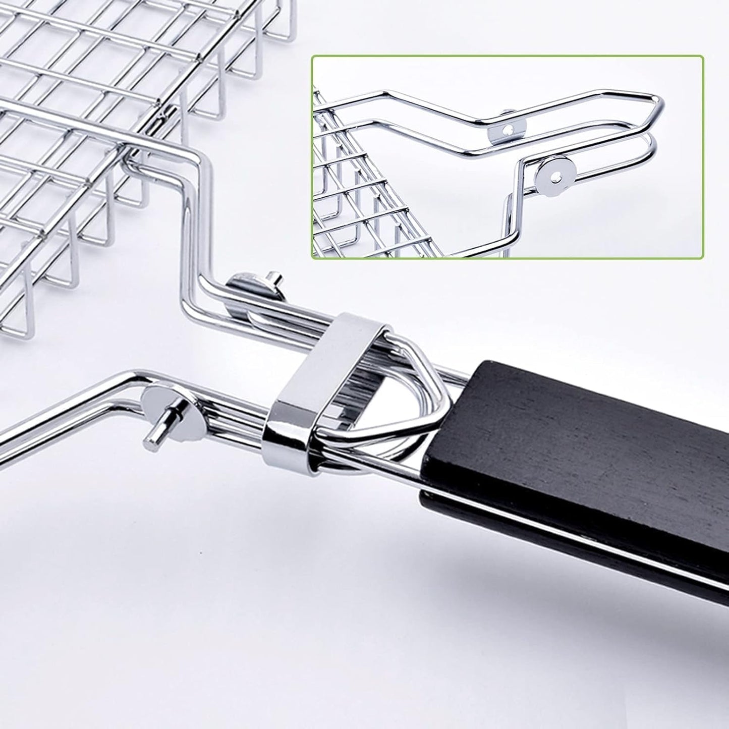 Grill Basket Large Portable Folding BBQ Camping Grilling Rack for Fish, Vegetables, Shrimp, Barbeque Griller Cooking Accessories, Grilling Gifts
