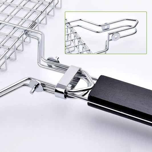Grill Basket Large Portable Folding BBQ Camping Grilling Rack for Fish, Vegetables, Shrimp, Barbeque Griller Cooking Accessories, Grilling Gifts