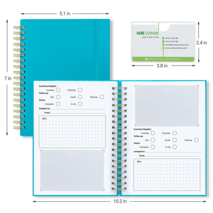 Onesky Business Card Organizer Book & Holder-Credit Card Organizer-Customer Info Tracking and Card Storage-Organizes Business, Credit, Shopping, Reward Cards; Capacity: 64 Cards (Lake green)