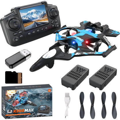 Weavixol RC Plane for Kids, Fighter Jet Drones With Screen On Controller, No Phone Needed, Drone For Kids 8-12 with Camera, Remote Control Plane With Auto Hover, Easy to Fly, RC Airplane Toy Gifts for Kids Boys, 2 Batteries
