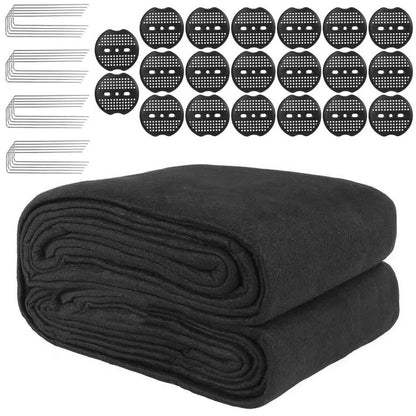 HZCGJMY Pond Liner Non-Woven Geotextile Underlayment 10 x 15 Feet Thickened Outdoor Ponds Underlayment Landscape Fabric Kit with 20 U-Pins and Gaskets for Ponds, Fish Koi, Waterscape