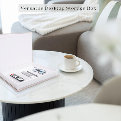 Hiwhy Decorative Book Storage Box Set of 2, Stylish Decorative Books, Linen Faux Book Storage Box for Bookshelf, Coffee Tables, Home Decor, Beige
