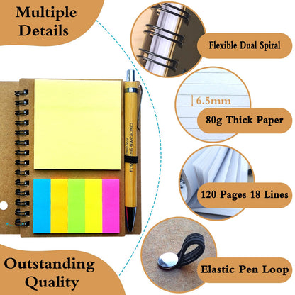 2026 Inspirational Spiral Notebook 10 Sets Portable Employee Appreciation Gifts Bulk Journals with Sticky Note Pen for Teachers Students Friends Colleagues Volunteer Nurse and Family Thank You Gifts