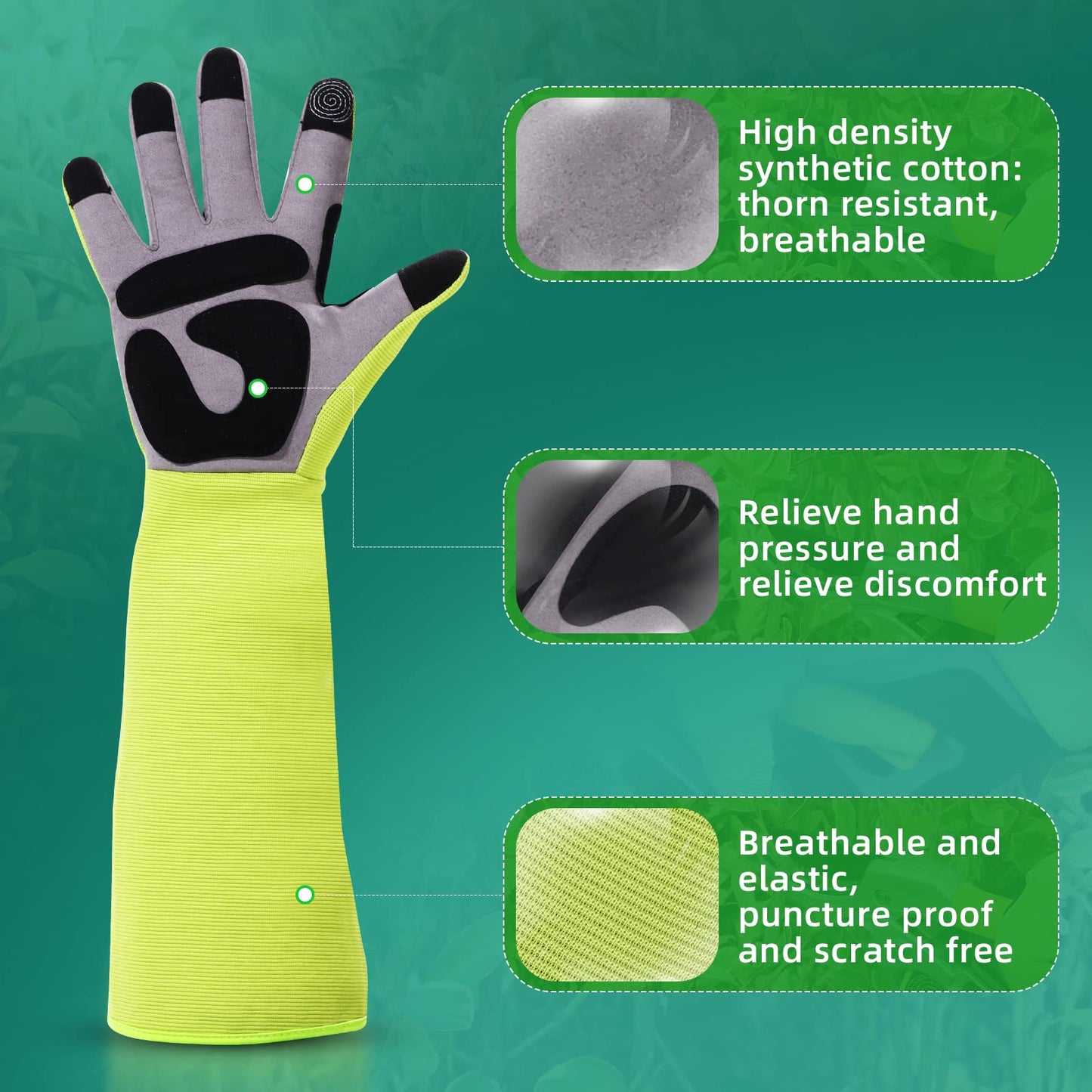 MEPEREZ 3-in-1 Gloves for Gardening Lightweight, Farming & Cleaning, Thorn Proof, Anti-Slip, Comfort, Breathable, Abrasion Resistant