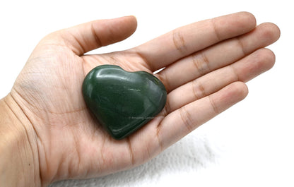 Amazing Gemstone Green Aventurine Crystal Heart Palm Stone - Pocket Massage Worry Stone for Natural Body Chakra Balancing, Reiki Healing and Crystal Grid