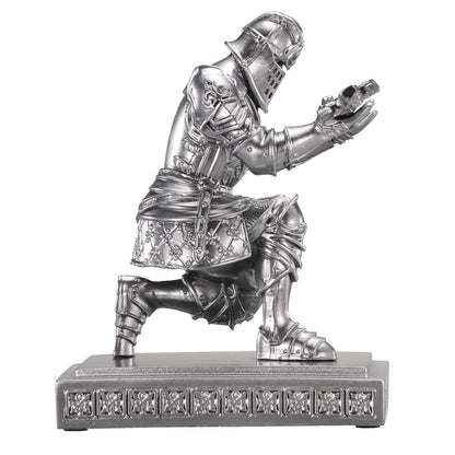 Ofiedx Knight Desk Decor for Men, Medieval Warrior Statue Pen Holder with Sword Letter Opener, Resin Office Ornament, Unique Gift for Dad Husband Boyfriend Boss