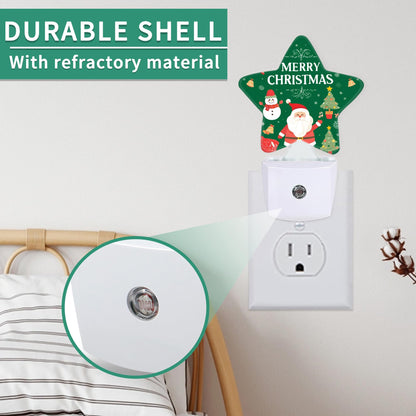 Star Night Light with Dusk to Dawn Sensor, Santa Claus Plug in Night Light for Kids Bedroom Nursery, Soft Warm Glow Lamp for Hallway Bathroom Energy Saving