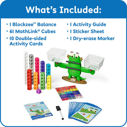 hand2mind Numberblocks Blockzee Balance Activity Set, ﻿61 MathLink Cubes, Balance Scale, Educational Math Manipulatives, Numbers for Toddlers, Preschool Learning Activities, Birthday Gifts for Kids