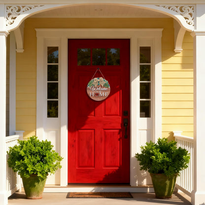 Giftgarden Welcome Home Sign for Front Door with 14 Changeable Icons, Seasonal Door Wreaths Outdoor Porch Decor, All Season Holiday Housewarming Gift