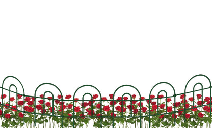 2 Pack 18 Inch x 8 Feet,Overall Length 16 Feet Green Garden Border Folding Fence Lawn Yard Fence, Total 12 Panels Decorative Fence