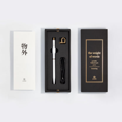 ワイスタジオ(Ystudio) Y-studio YS-STAT-26 Portable Ballpoint Pen, Gel Ink, White