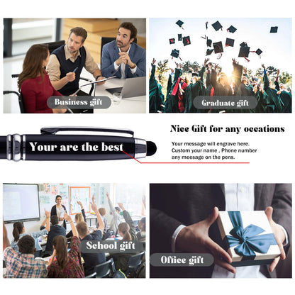 Hifox [Custom Pens] Personalized Gift Pens with Engraving, Executive Luxury Pen, Gift for Men and Women, Elegant Office Stylus Ballpoint Pens, Perfect Groomsmen Gifts.