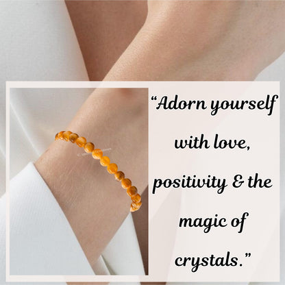 Amazing Gemstone Yellow Cats Eye Bracelet for Women Men's Gifts - Protection Healing Crystal Bracelet - 6mm Gemstone Beaded Adjustable Bracelet