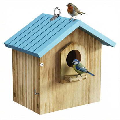 Auslar Bird House for Outside, Wooden Birdhouses for Outdoors, Bluebird House for Outside Clearance, Hanging Bird Houses for Cardinals Finch Wren Swallow for for Garden Viewing