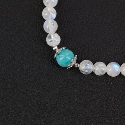 COAI Women's Birthstone Bracelet Amazonite Moonstone Bracelet Crystal Bracelet for Women
