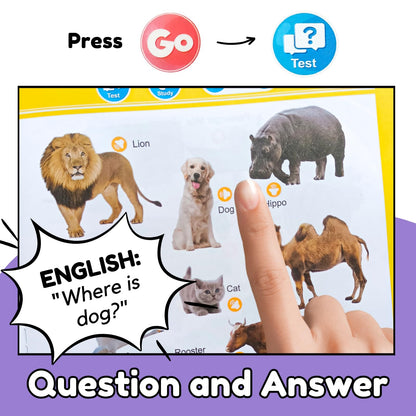 ZeenKind English Words Sound Book for Kids Toddlers 3,4,5 Years Old, 300+ Words Talking Interactive Audio Books for Early Learning English, and Educational Electronic Toy